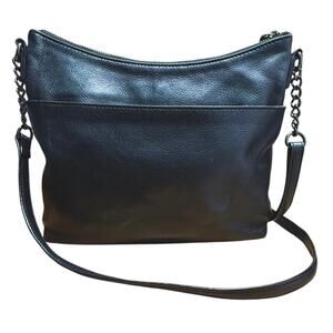 Margot Bag Black Soft Pebbled Leather Shoulder Crossbody Purse Adjustable Strap